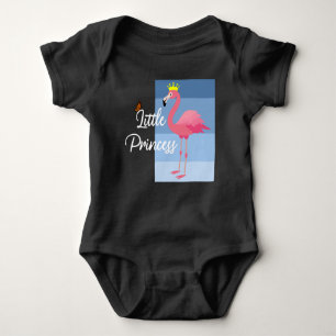 Body Para Bebé Diseño de flamenco rosado de la pequeña princesa -