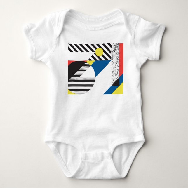 Body Para Bebé Diseño de fondo de estilo retro moderno (Anverso)