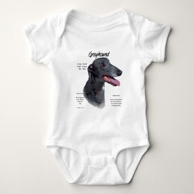 Body Para Bebé Diseño de historial de Greyhound (Anverso)