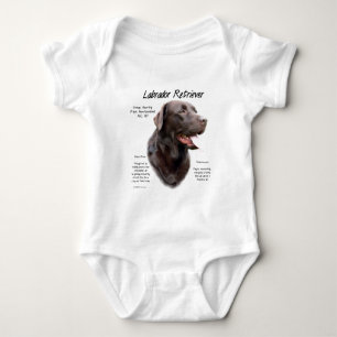 Body Para Bebé Diseño de historial de Labrador Recuperador (choco