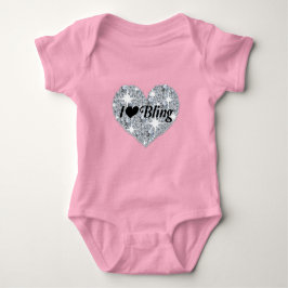 Body Para Bebé Diseño de "I Love Bling" en el corazón de los diam