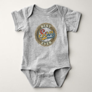 Body Para Bebé Diseño de insignia redonda vintage mejor hijo de t