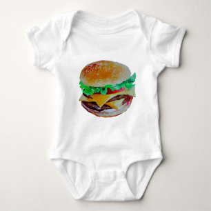 Body Para Bebé diseño de la hamburguesa, pintura original