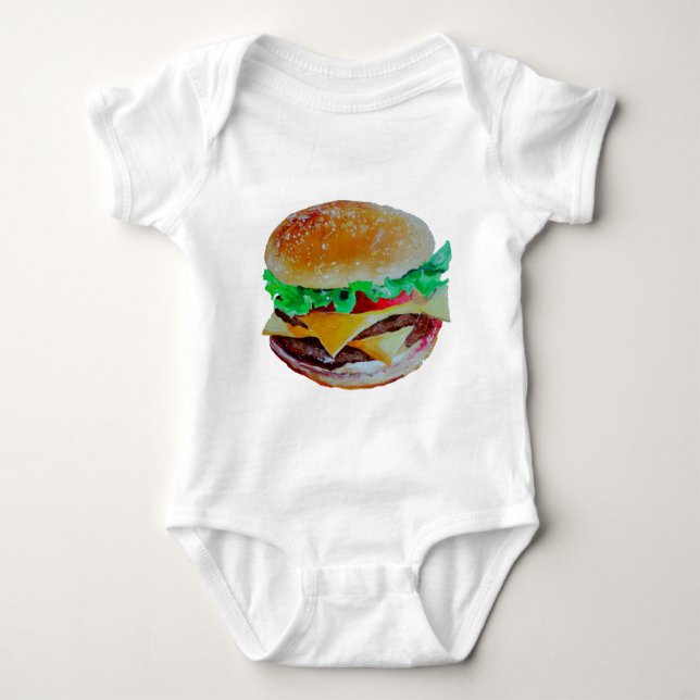 Body Para Bebé diseño de la hamburguesa, pintura original (Anverso)