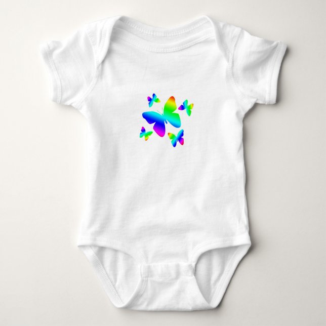 Body Para Bebé Diseño de las mariposas del arco iris (Anverso)