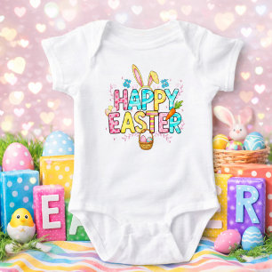 Body Para Bebé Diseño de letras de Pascua multicolores juguetonas