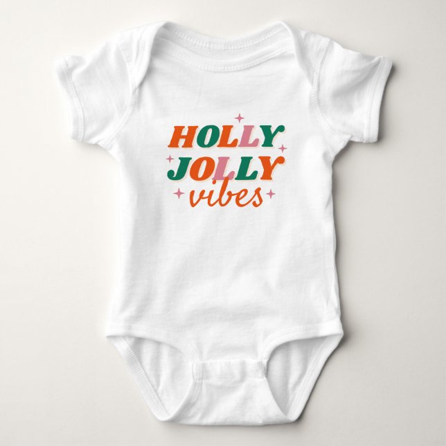 Body Para Bebé Diseño de Navidades de Fun Holly Jolly Vibes (Anverso)