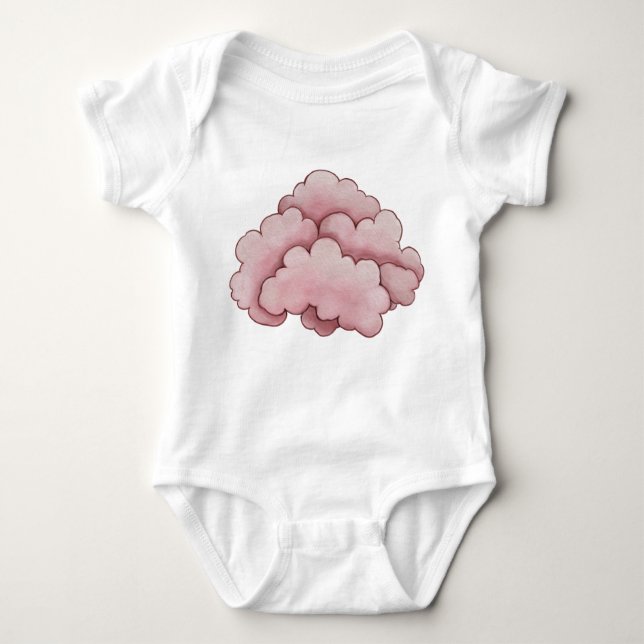 Body Para Bebé Diseño de nubes rosadas de ensueño - suave y capri (Anverso)
