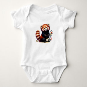 Body Para Bebé Diseño de Panda Rojo Kawaii Criatura Caprichosa