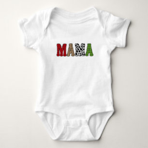 Body Para Bebé Diseño de patrón de cuadros de Mama Christmas