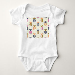 Body Para Bebé Diseño de patrón vintage de piñas sin costuras