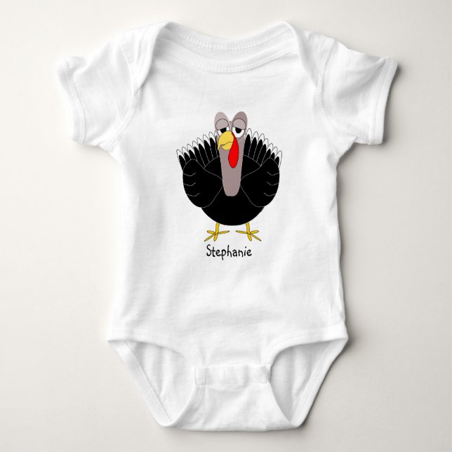 Body Para Bebé Diseño de pavo personalizado (Anverso)