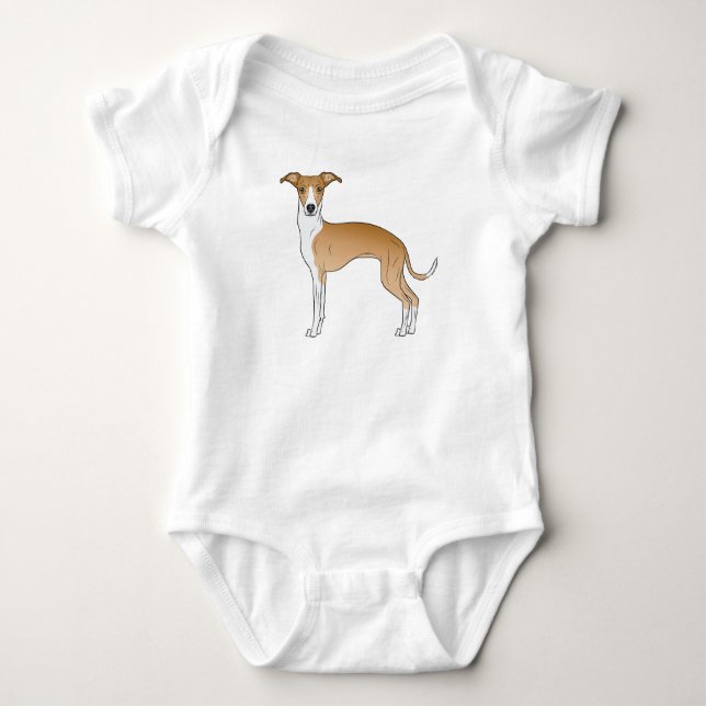 Body Para Bebé Diseño De Perro Amanecer Y Blanco Italiano Greyhou (Anverso)