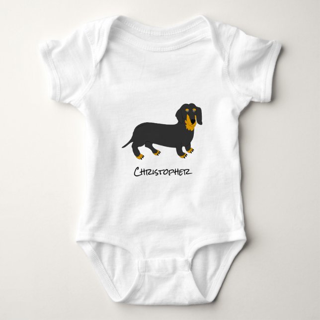 Body Para Bebé Diseño de perros Dachshund para bebés (Anverso)