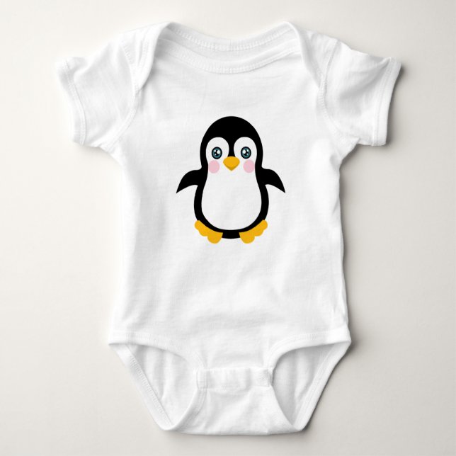 Body Para Bebé Diseño de pingüino Personalizado (Anverso)