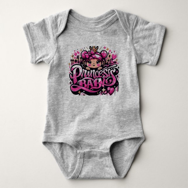 Body Para Bebé diseño de princesa para niñas (Anverso)