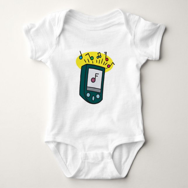 Body Para Bebé diseño de reproductor de mp3 (Anverso)