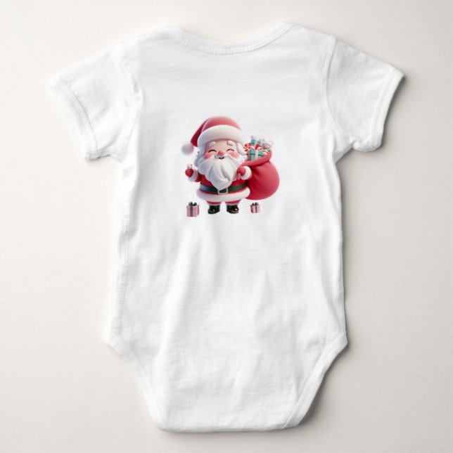 Body Para Bebé Diseño de Santa Claus (Reverso)