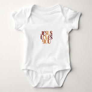 Body Para Bebé Diseño de tipografía cristiana que Jesús ama 