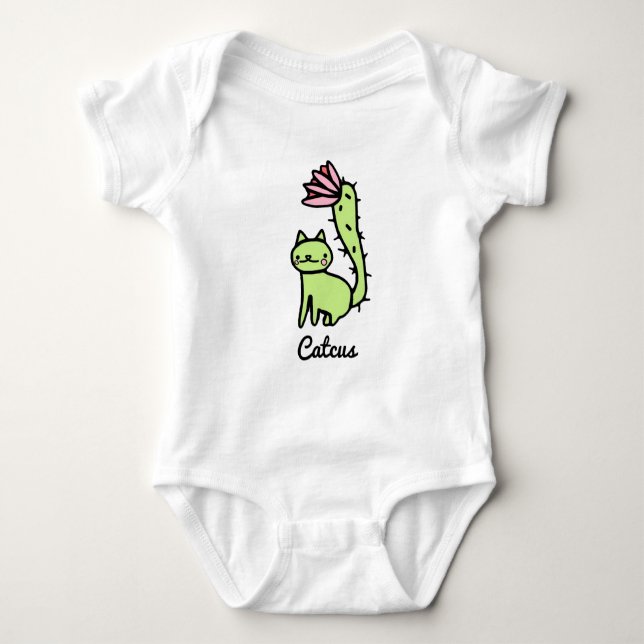 Body Para Bebé Diseño del gato de Catcus Cactus (Anverso)