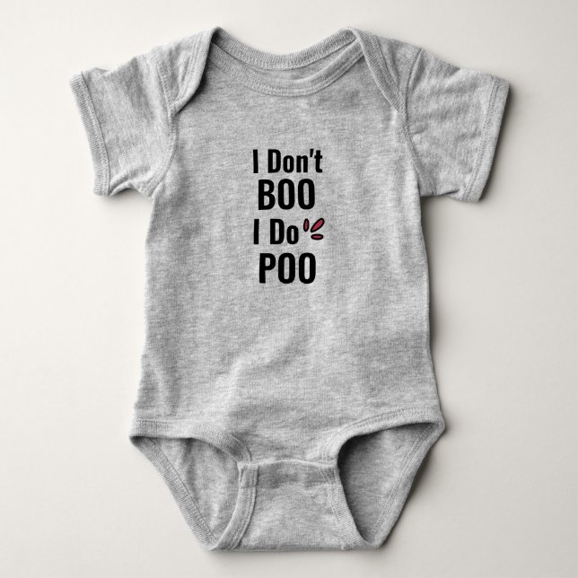 Body Para Bebé diseño divertido de boo poo halloween de otoño inf (Anverso)