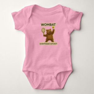 Body Para Bebé Diseño divertido de wombat de tenis lindo