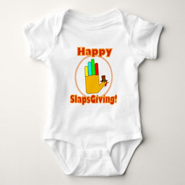 Body Para Bebé Diseño feliz de Slapsgiving (Anverso)