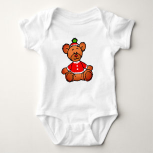 Body Para Bebé Diseño festivo de osito de peluche de Navidad