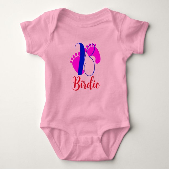 Body Para Bebé Diseño frontal y posterior - Chica de letras y nom (Anverso)