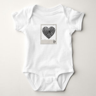 Body Para Bebé Diseño Minimalista de Huella Dactilar de Corazón