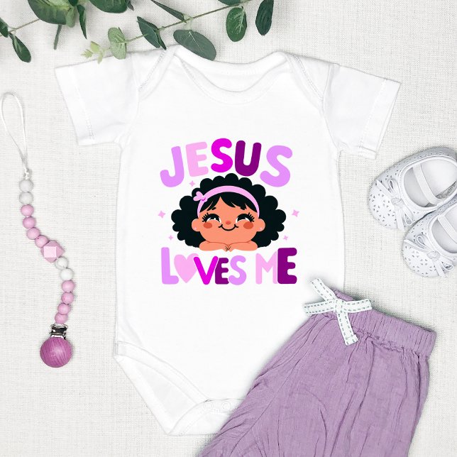 Body Para Bebé Diseño morado de "Jesús me ama"  (Subido por el creador)