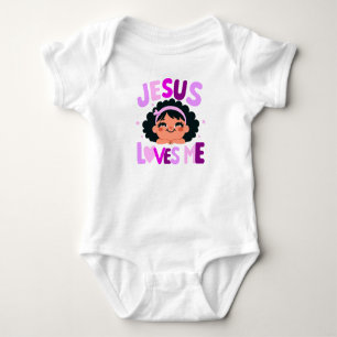 Body Para Bebé Diseño morado "Jesús me ama"