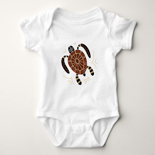 Body Para Bebé Diseño punteado tortuga (Anverso)