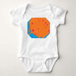 Body Para Bebé Diseño redondo azul bebé y naranja pálido