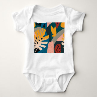 Body Para Bebé Diseño tropical exótico, geométrico vintage