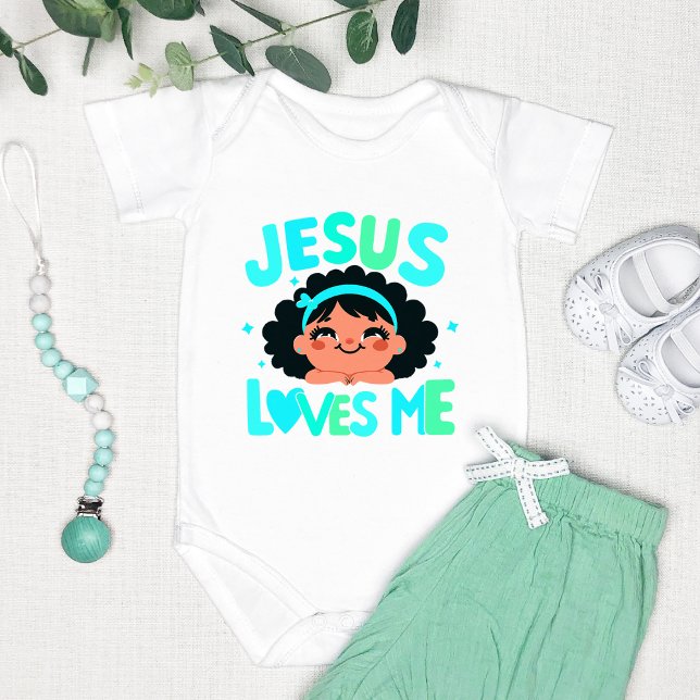 Body Para Bebé Diseño verde "Jesús me ama" (Subido por el creador)