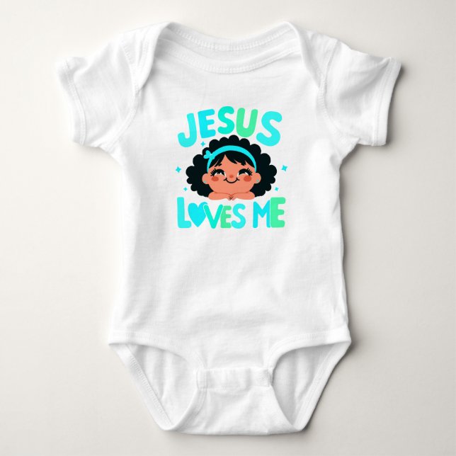 Body Para Bebé Diseño Verde "Jesús me ama" (Anverso)