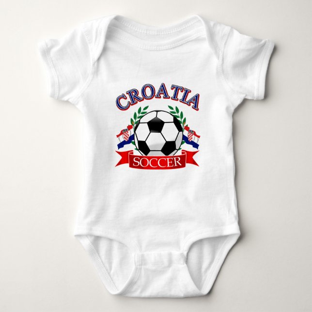 Body Para Bebé Diseños del balón de fútbol de Croacia (Anverso)
