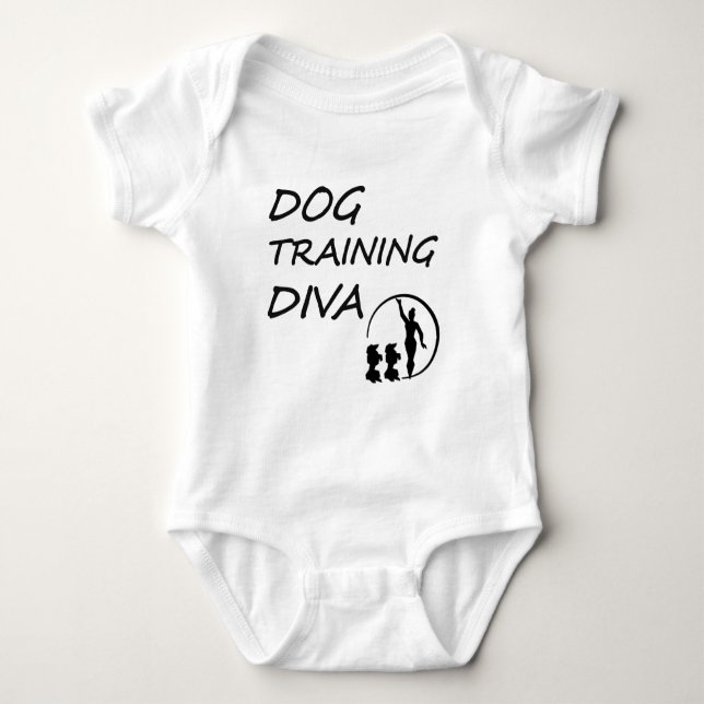 BODY PARA BEBÉ DIVA DEL PERRO TRAING BLANCO Y NEGRO (Anverso)
