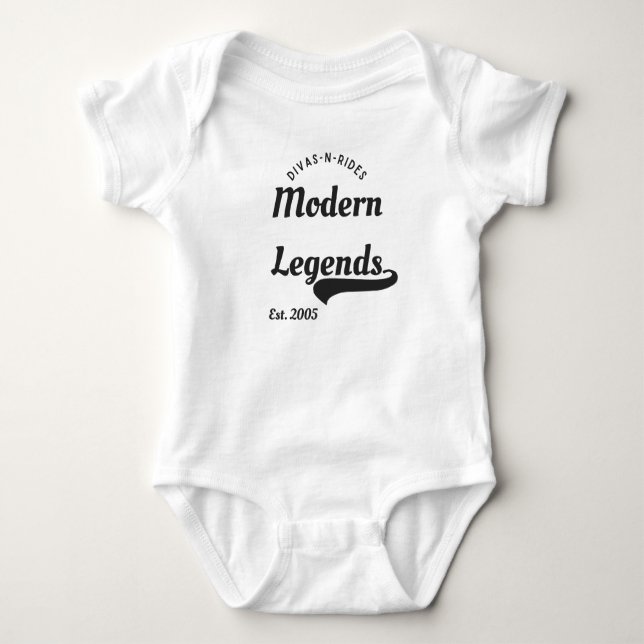 Body Para Bebé Divas-N-Rides Leyendas Modernas One-Piece (Anverso)