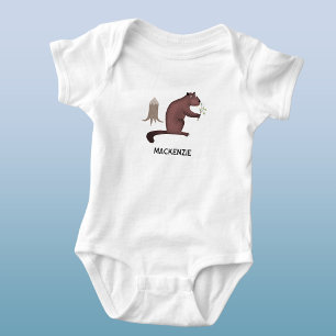 Body Para Bebé Diverido Castor Nombre Personalizado