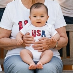 Body Para Bebé Diversión Celebración de Cumpleaños USA Rojo Blanc