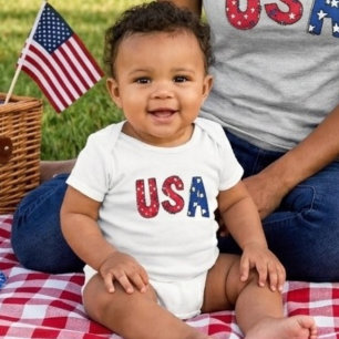 Body Para Bebé Diversión Celebración de Cumpleaños USA Rojo Blanc