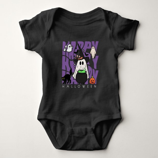 Body Para Bebé Diversión de Taveo | Feliz Halloween Magic & Misch (Anverso)