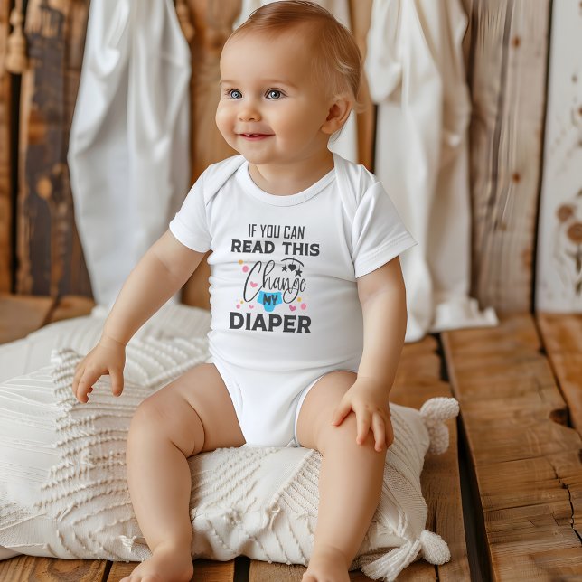 Body Para Bebé Divertida cita para cambiar mi pañal (Funny Change My Diaper Quote Baby Bodysuit)