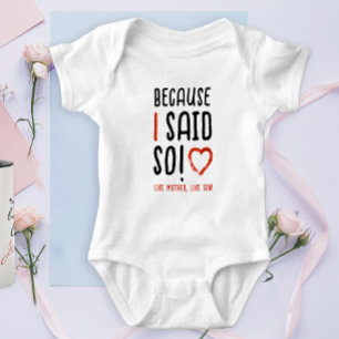 Body Para Bebé Divertido como madre como hijo diciendo Typo blanc