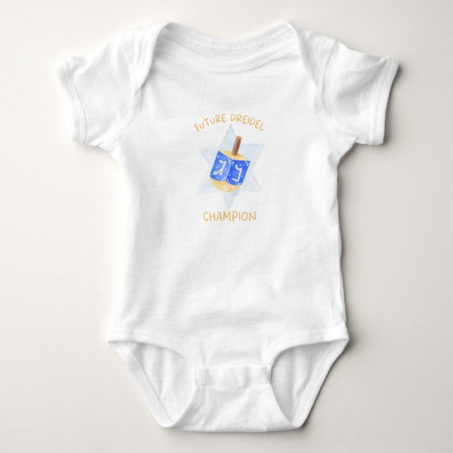 Body Para Bebé Divertido "Futuro Campeón del Dreidel" Cute Hanukk (Anverso)