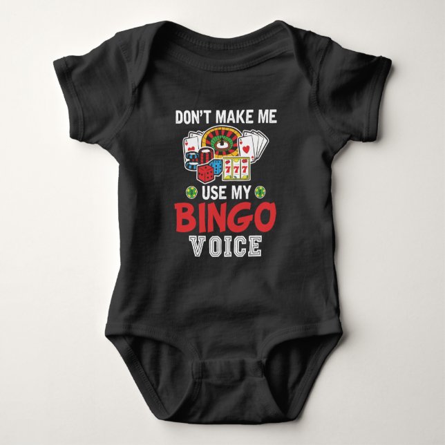 Body Para Bebé Divertido jugador de Bingo Casino jugador jugador  (Anverso)