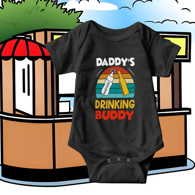 Body Para Bebé divertido unisex papá está bebiendo amigo (Subido por el creador)