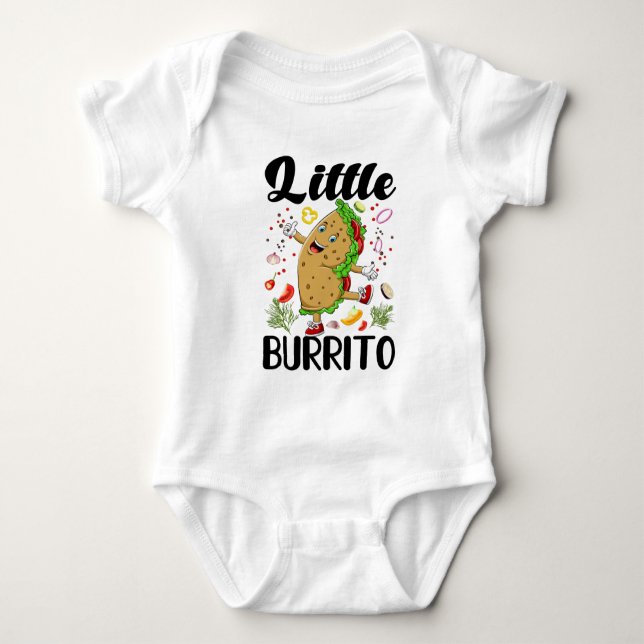 Body Para Bebé divertido unisex pequeño burrito palabra arte (Anverso)